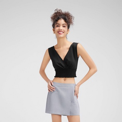 Women's Textured Cropped Top - Wild Fable™ Black 3X