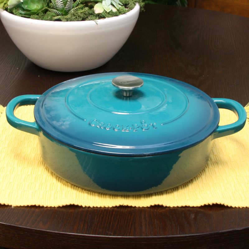 Artisan 5 Qt Braiser Pan with Lid in Teal Ombre, 2 of 10