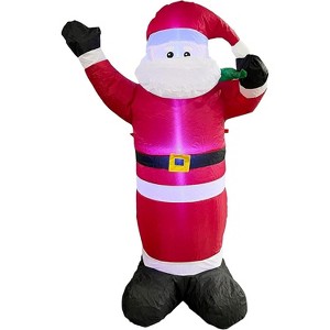 4E's Novelty Christmas Santa Inflatable Outdoor Decoration - 5ft Life Size Santa Blow Up Christmas Decorations Outdoor with LED Lights, Stakes & Ropes - 1 of 4