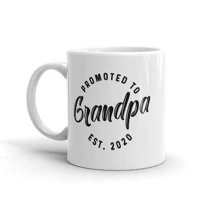 Crazy Dog T-Shirts Promoted To Grandpa 2020 Coffee Mug Funny Grandfather Ceramic Cup-11oz