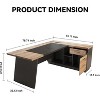 SAINTCY Modern L-Shaped Executive Desk, 78.74" Large Industrial Wood Office Desk with Drawers & Shelves, Home Office Computer Workstation - 2 of 4