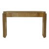 MAYEERTY Console Table with Natural Wood Grain Finish Fluted Design Oval Top and 2 Drawers for Entryway and Living Room Pine Wood - 4 of 4