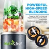NutriChef 600W High-Speed Pro Blender - Pulse Blend, BPA-Free Tritan Cups, 20oz & 10oz Mugs - 4 of 4