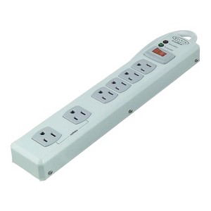 Belkin® 885-Joules Metal Surge Protector, 6 Outlets, 15-Ft. Cord with Straight Plug, F9D600-15-DP in Black - 1 of 4