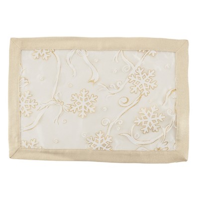 Saro Lifestyle Snowflake and Ribbon Design Table Mats (Set of 4)