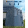 Heavy Duty Storage Shed, Waterproof Tarp with Ventilated Zipper Door for Motorcycle, Bike, Garden Tools - 4 of 4