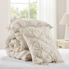 Sapphtopaz Comforter Set Puffy Bedding Set Elastic Ruching Embroidery Textured Floral Quilting Quilt - 3 of 4