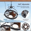 Airsurfer 23.6" Waterproof Ceiling Fan, Dimmable LED Light, Reversible Quiet Motor, Remote Control with Memory Function - 3 of 4