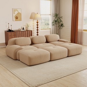 Aukfa Modular Corduroy Sectional Sofa with Ergonomic Support - Pet Friendly, Easy Assembly, Non-Slip Base Design - 1 of 4