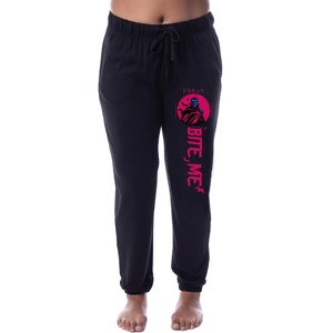 Universal Monsters Womens' Dracula Bite Me Sleep Jogger Pajama Pants Black - 1 of 3