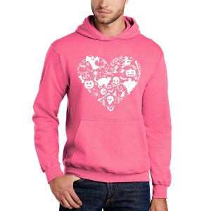 LA Pop Art Halloween Heart - Men's Word Art Hooded Sweatshirt - 1 of 4