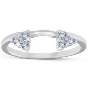 Pompeii3 1/4ct Diamond Ring Enhancer Wedding Ring 14K White Gold - 1 of 4