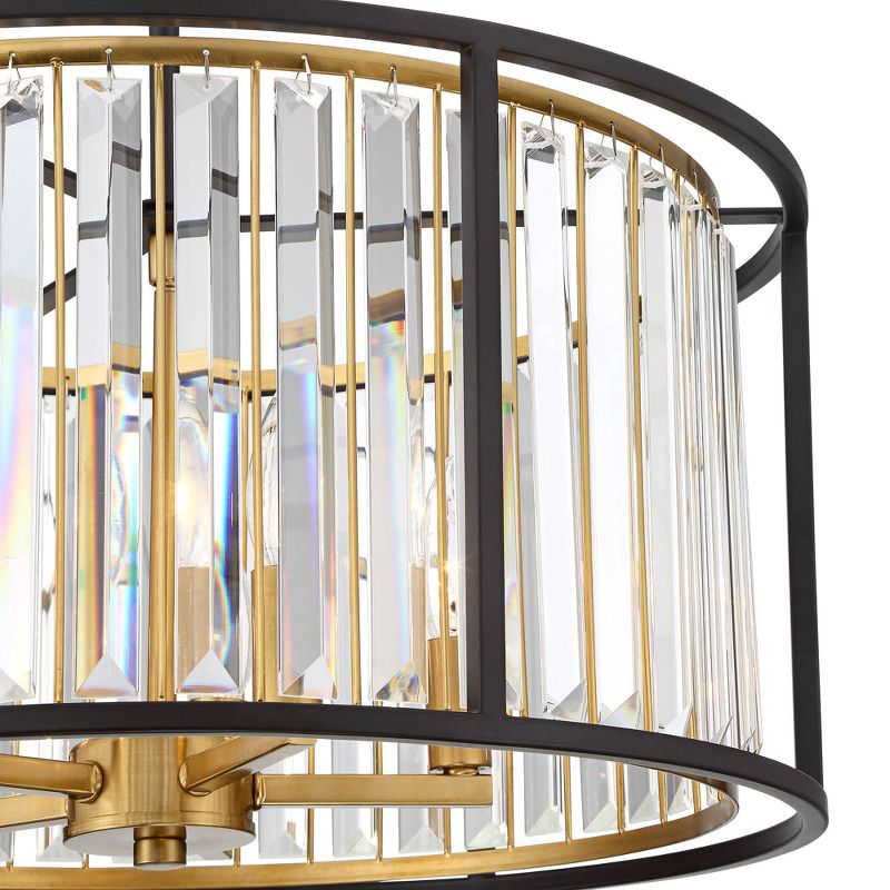Possini Euro Design Milne Bronze Gold Drum Pendant Chandelier 20" Wide Modern Crystal 5-Light Fixture for Dining Room House Kitchen Island Entryway, 3 of 12