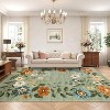 2' x 6' Green Floral Runner Rug, Washable, Low-Pile, Non-Slip, Stain-Resistant, Soft Foldable Ideal for Entryway, Laundry, Bathroom - 3 of 4