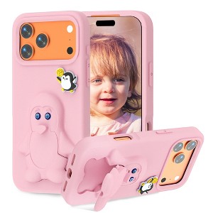 HTUTWOO﻿ Cartoon Case for iPhone 17 Pro Max, Cute Penguin Holder Phone Case, Soft Silicone Protection, Perfect for Women Girls - 1 of 4