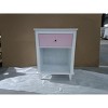 DOMETOUR 26.77''H Wooden Nightstand with One Drawer One Shelf for Kids, Adults, Pink - 2 of 4