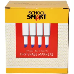 School Smart Dry Erase Tank Style Marker, Chisel Tip, Blue, pk of 48