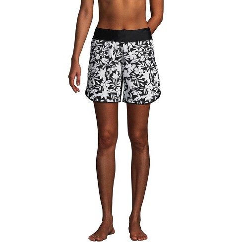 Lands' End Women's 5 Quick Dry Elastic Waist Board Shorts Swim Cover-up Shorts with Panty