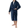 PAVILIA Mens Soft Robe, Plush Warm Bathrobe for Men, Long Spa Fleece Flannel with Shawl Collar, Pockets, Trim Piping - 2 of 4