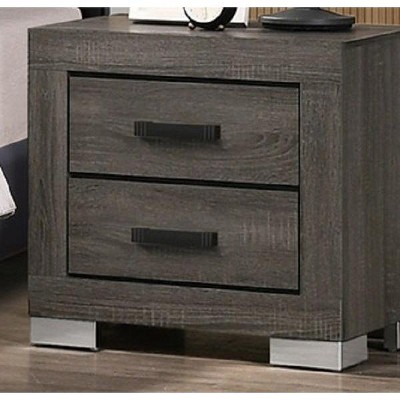NicBex Nightstand with 2 Drawers,1pc Side Table with Metal Pulls and Wood Legs,Bedside Table for Bedroom,Living Room