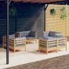 vidaXL Solid Pinewood Patio Lounge Set 8 Piece with Cushions - Brown and Gray - 2 of 4