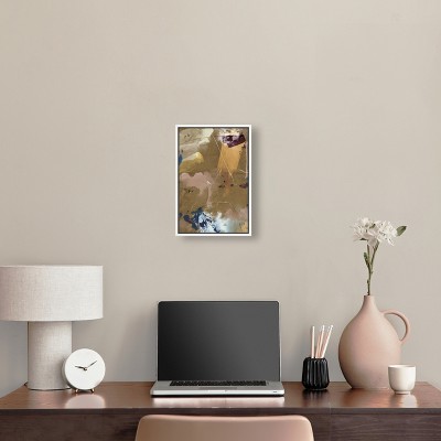 Elevated Sands Abstract Brown and Blue Canvas Wall Art with White Frame