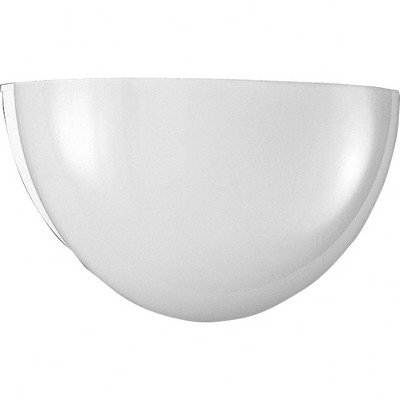White Porcelain Quarter Sphere Wall Sconce with Glass Shade