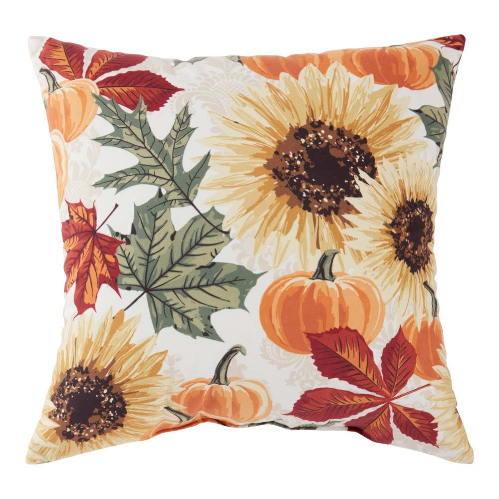 Photos - Pillow 18"x18" Sunflowers Fall Square Throw  - Kensington Garden: Cotton Fa