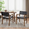 Christopher Knight Home Set of 2 Elijah Faux Leather and Rubberwood Dining Chairs Black - 2 of 4