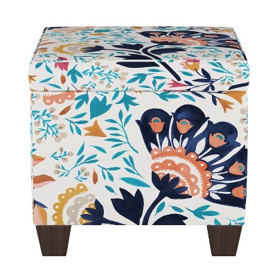 Fairland Storage Ottoman Kaya Floral Aqua - Threshold™