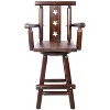 VYNXARIA Rustic Bar Stool，Chair with Decorative Star Backrest, Rustic Kitchen Stool,Tall Bistro Chair for Dining Room, Restaurant,Brown - 2 of 4