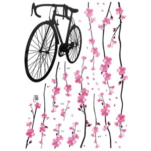 Slickblue Bike & Flowers Vinyl Wall Stickers – Large & X-Large Decals for Home, Living Room, Bedroom Decor - 1 of 3