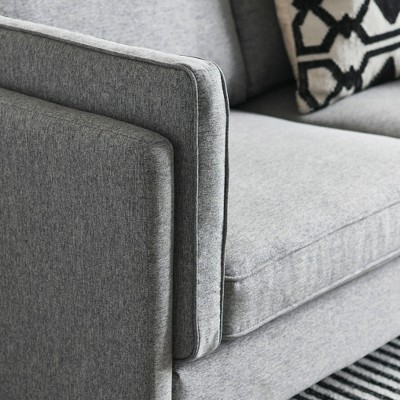 Atley Gray Mid-Century Modern Sofa with Solid Wood Legs