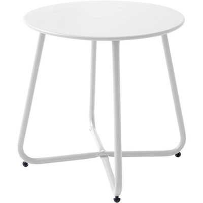 Simple Trending Outdoor and Indoor End Table for Garden Balcony Yard, White
