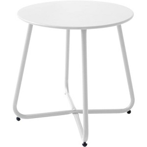 Simple Trending Outdoor and Indoor End Table for Garden Balcony Yard, White - 1 of 4