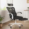 Lirago Mesh Office Chair w/Footrest - High Back, Adjustable Headrest & Lumbar - Black - 2 of 4