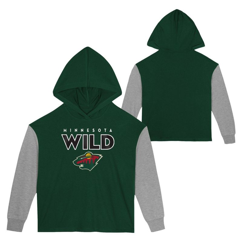 NHL Minnesota Wild Girls&#39; Poly Fleece Hooded Sweatshirt, 1 of 4