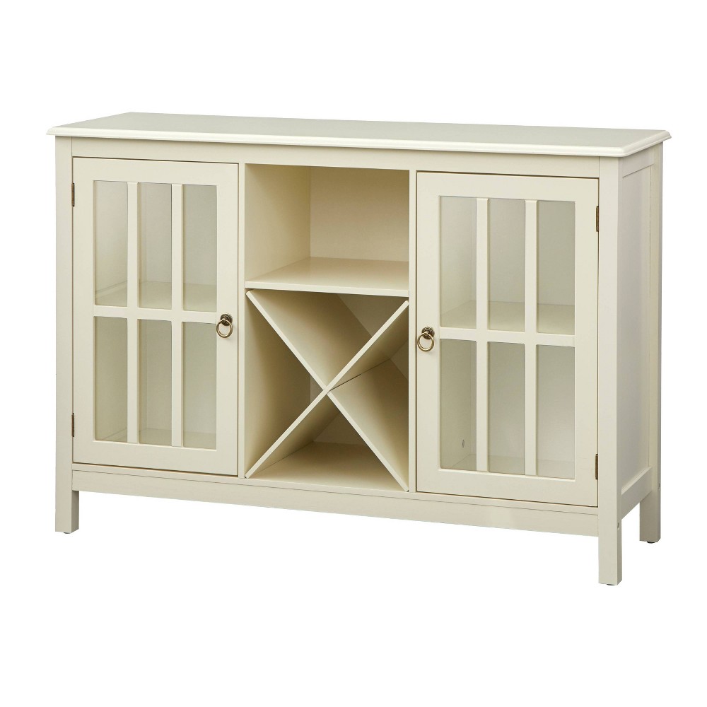 Photos - Storage Сabinet Portland Wine Buffet Antiqued White - Buylateral