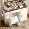 HDZNVF 43.4 inch Makeup Table with Large Mirror and 3 Drawers, White - 2 of 4