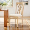 HDZNVF Set of 2 White Washed Dining Chairs, Rubberwood Legs with Adjustable Glides - 4 of 4