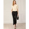 Allegra K Women's Work Office Half Placket Ruffled Puff Sleeve Blouse - 3 of 4