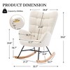 Rocking Chair, Upholstered Rocking Chair With Backrest and Pockets for Living Room, Bedroom, Balcony - 3 of 4