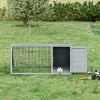 46" Wooden A-Frame Outdoor Rabbit Hutch with Run,Portable Small Animal Cage with Ventilated Wire Enclosure–LAOTIES - 2 of 4