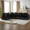 113.5'' Modular U-Shaped Corduroy Sectional Sofa with Storage Ottoman, 6-Seat Convertible Couch Bed with Storage Seat for Living Room - 2 of 4