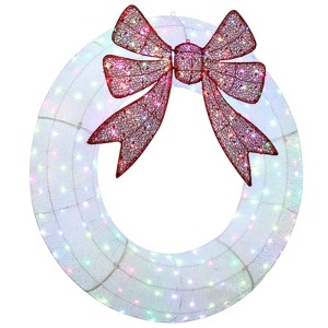 SEVOBAL Wreaths Christmas Wreath Decoration 48 Inch Christmas Wreath Artificial Xmas Wreath for Xmas Party Decorations, White, 48"*48"*3.1" - 1 of 4