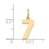 Black Bow Jewelry 14k Yellow Gold, Athletic Collection, Small Polished Number 7 Pendant - 4 of 4