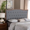 Baxton Studio King Nikita Fabric and Wood Headboard Gray/Walnut Brown: Elegant Design, Easy to Clean - 3 of 4