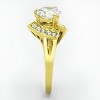 Slickblue Women's IP Gold Stainless Steel Ring with Halo Design, Round Clear CZ, Engagement Style, Size 5-10 - 4 of 4