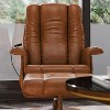Emma and Oliver Massaging Multi-Position Recliner and Ottoman with Wrapped Base - 4 of 4