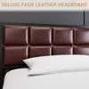 Metal Bed Frame with Upholstered Square Stitched Headboard, Faux Leather Platform Bed Frame, Steel Slats Support, Box Spring Optional - 4 of 4